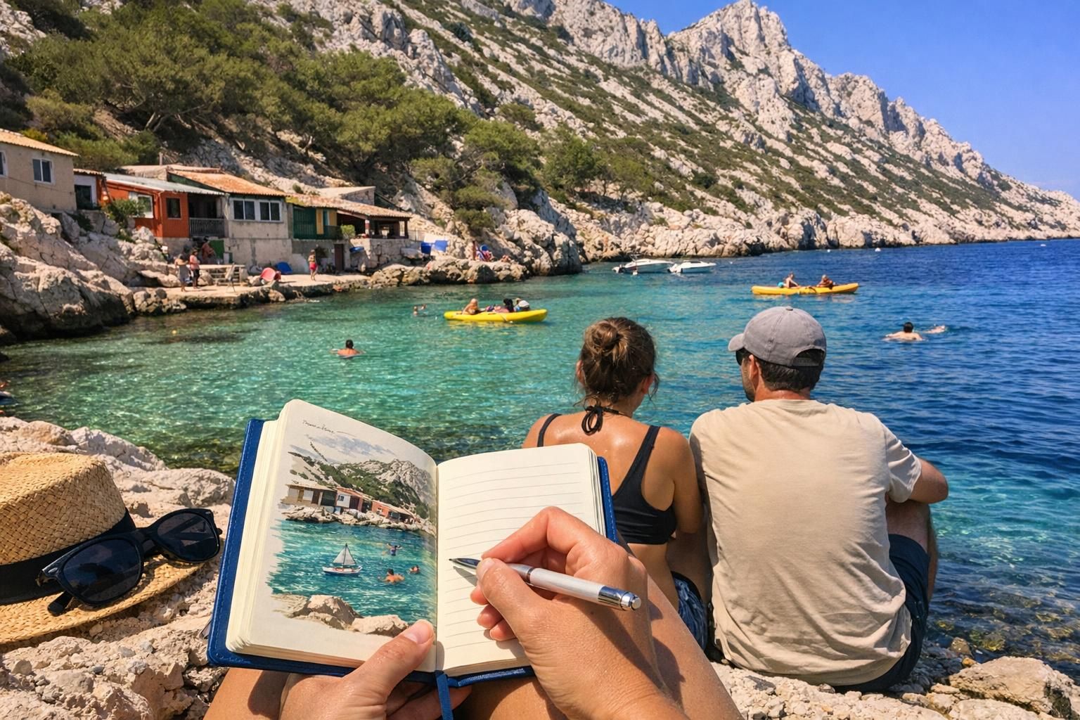 Sormiou en 1 journée : carnet bleu, sel et cabanons