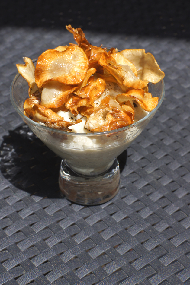 Duo de topinambour : chips et mousseline