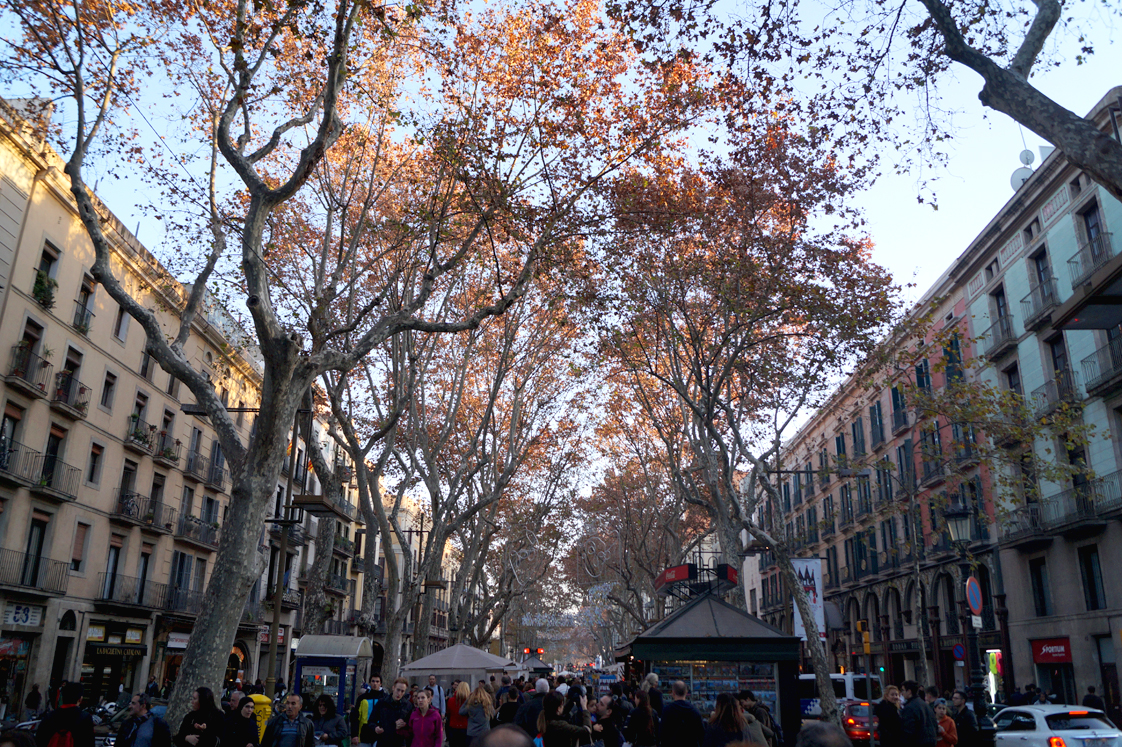 Hema_pose_ses_valises_barcelone_cityguide_la_rambla