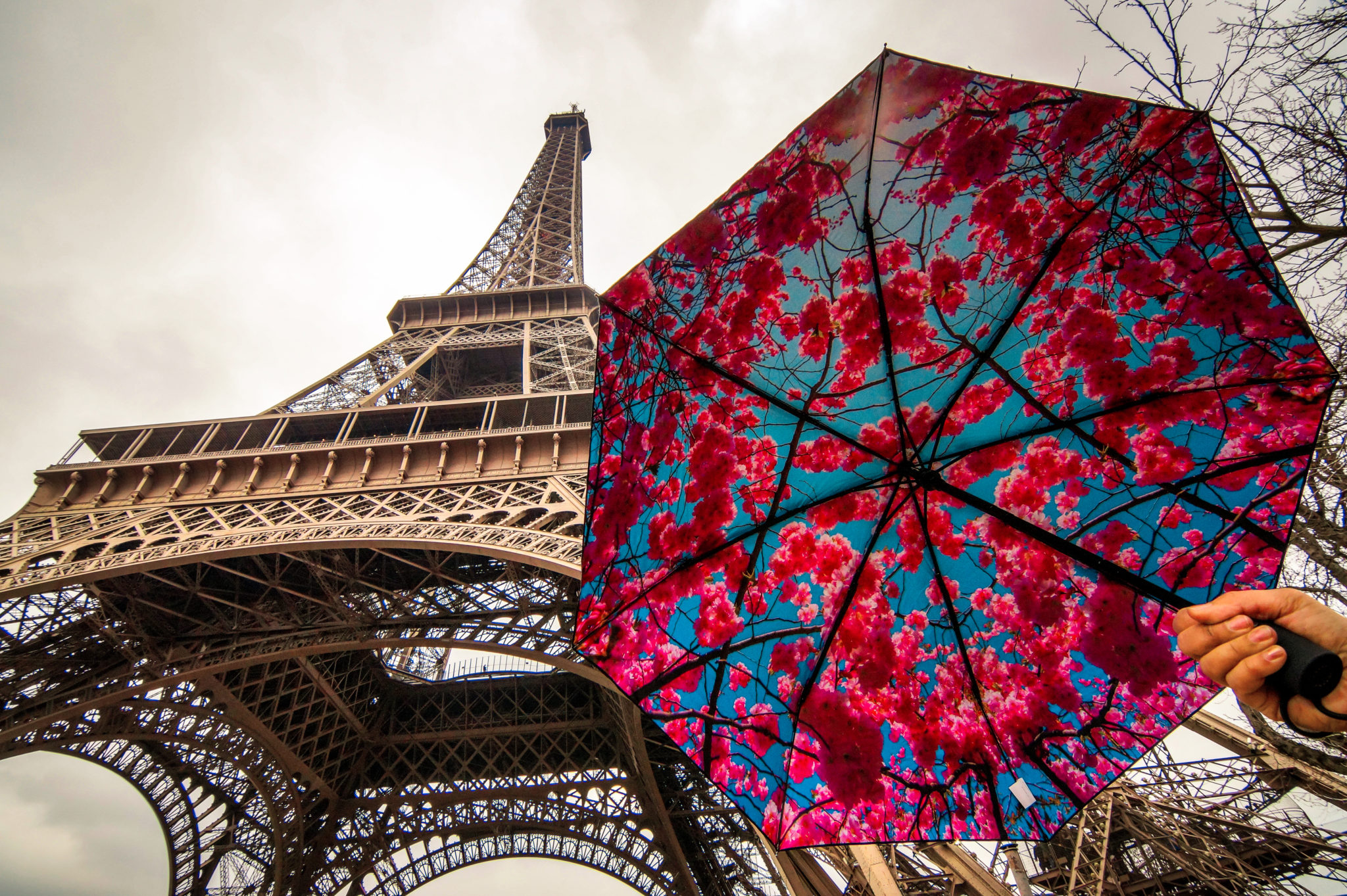 Hemaposesesvalises_Happysweeds_Cherry_Umbrella_Tour_Eiffel